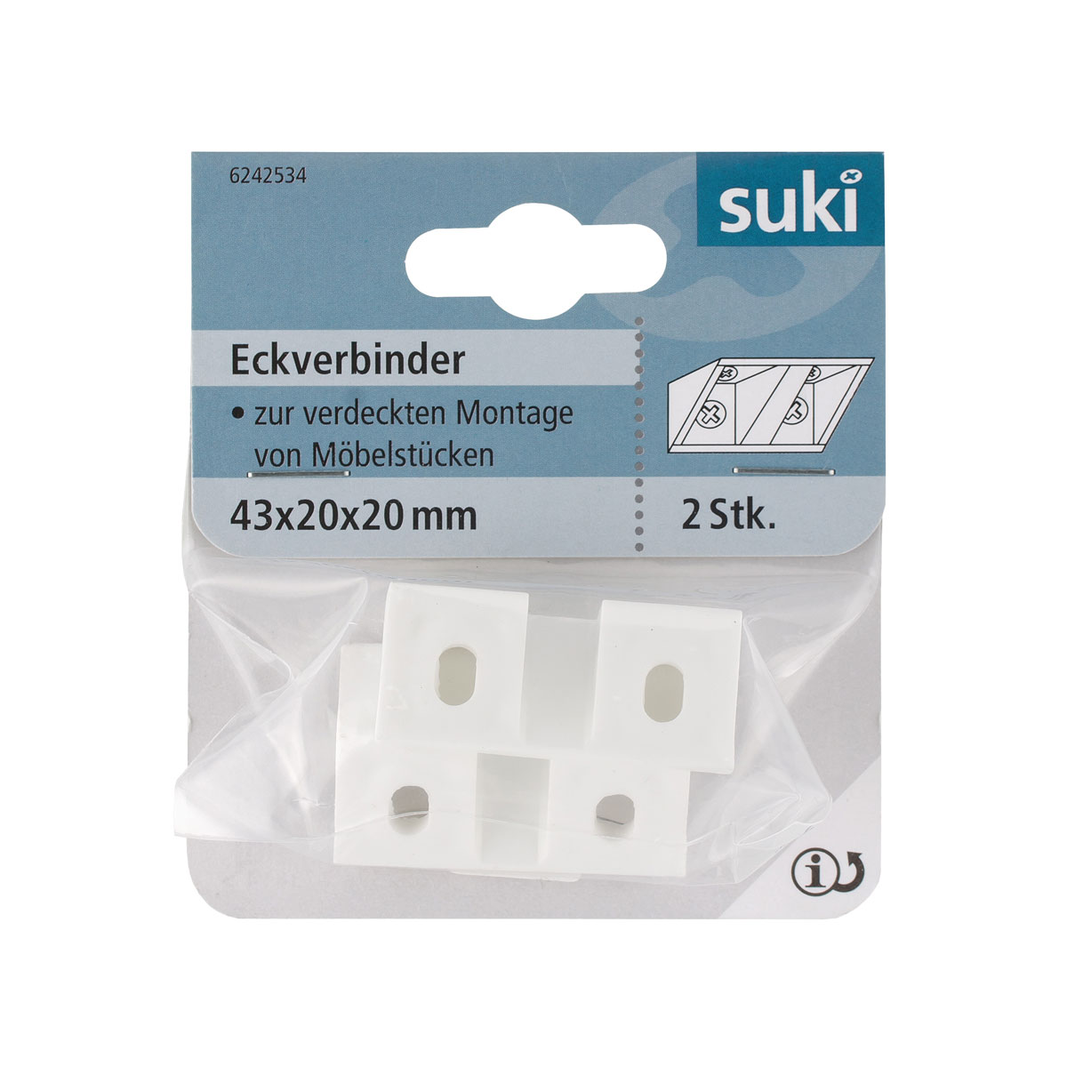 Suki Eckverbinder braun 2,8 x 2 cm 2 Stück, 2,8x2