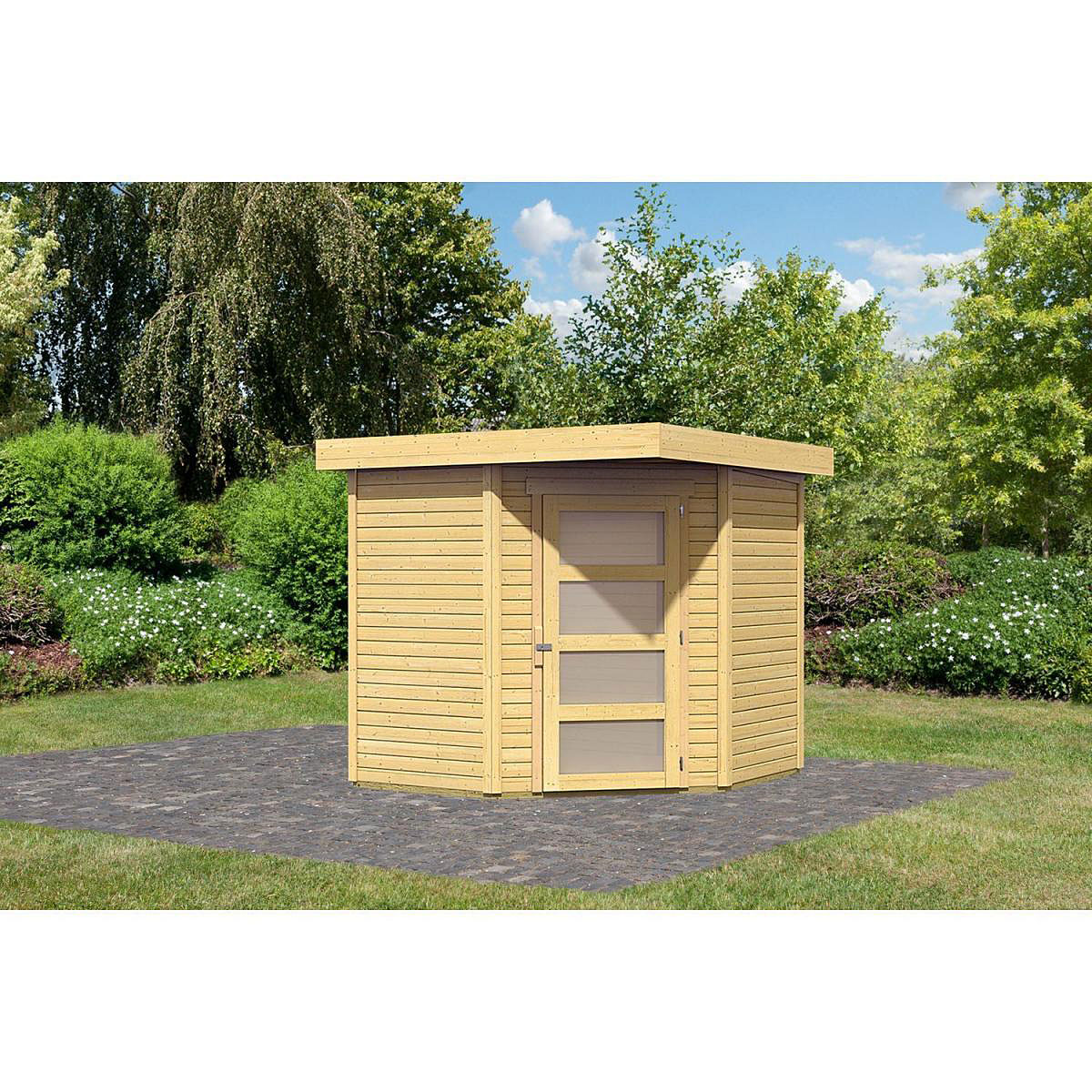 Karibu Gartenhaus Schwandorf 3, BxT: 209x213 cm, 19 mm, in 3 Farben