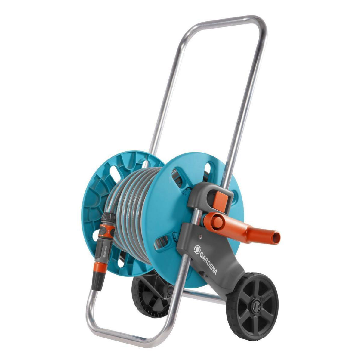 Gardena Schlauchwagen AquaRoll S Set inkl. 20 m Gardena Classic-Schlauch 13 mm (1/2), Systemteilen und Spritze, 18502-20