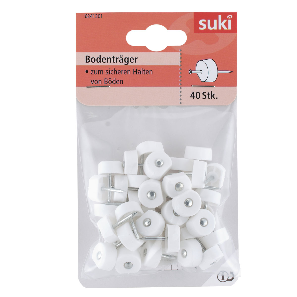 Suki Einschlag-Bodenträger weiß 40 Stück, weiß