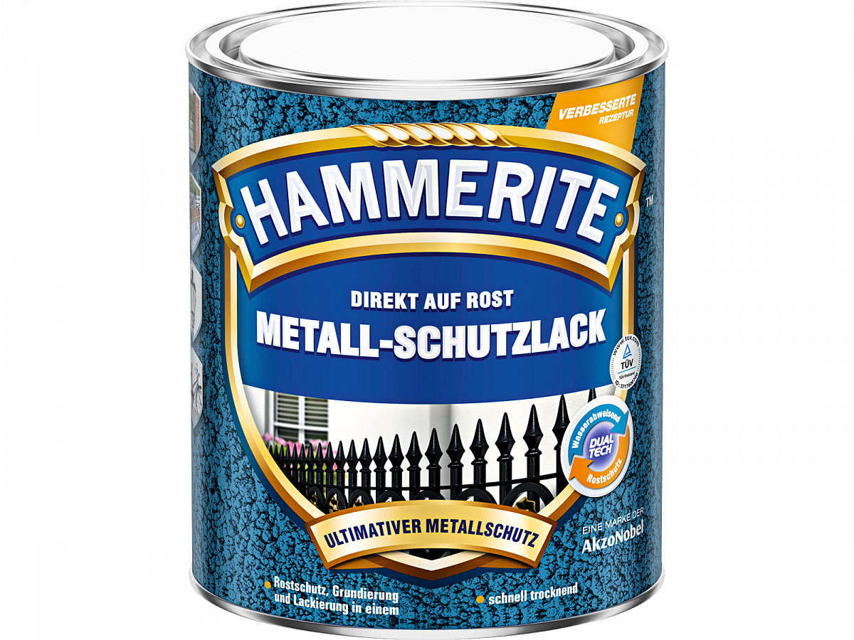 Hammerite Metall-Schutzlack Hammerschlag, schwarz, 750 ml