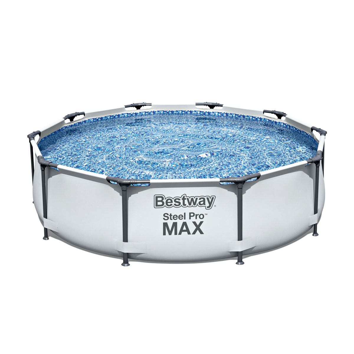 Pro Frame-Pool-Set mit Filterpumpe Steel lichtgrau x 76 267290 | cm MAX Bestway Durchmesser 305