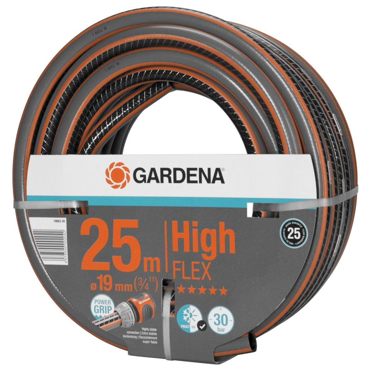 Gardena Gartenschlauch Comfort HighFlex 20 mm (3/4) 25 m mit PowerGrip 30 bar
