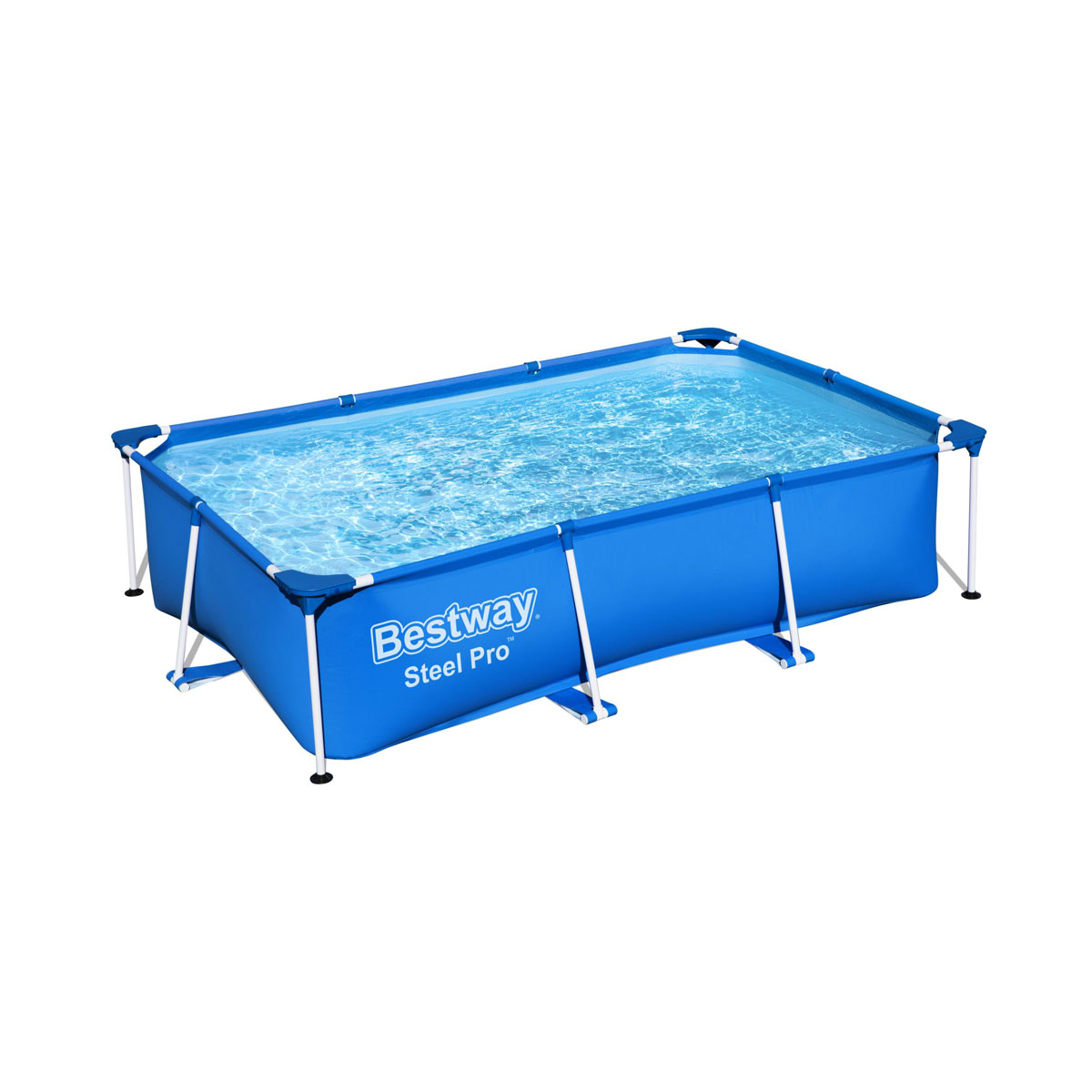 Bestway Steel Pro Frame Pool-Set mit Filterpumpe 400 x 211 x 81 cm blau  eckig | 245193