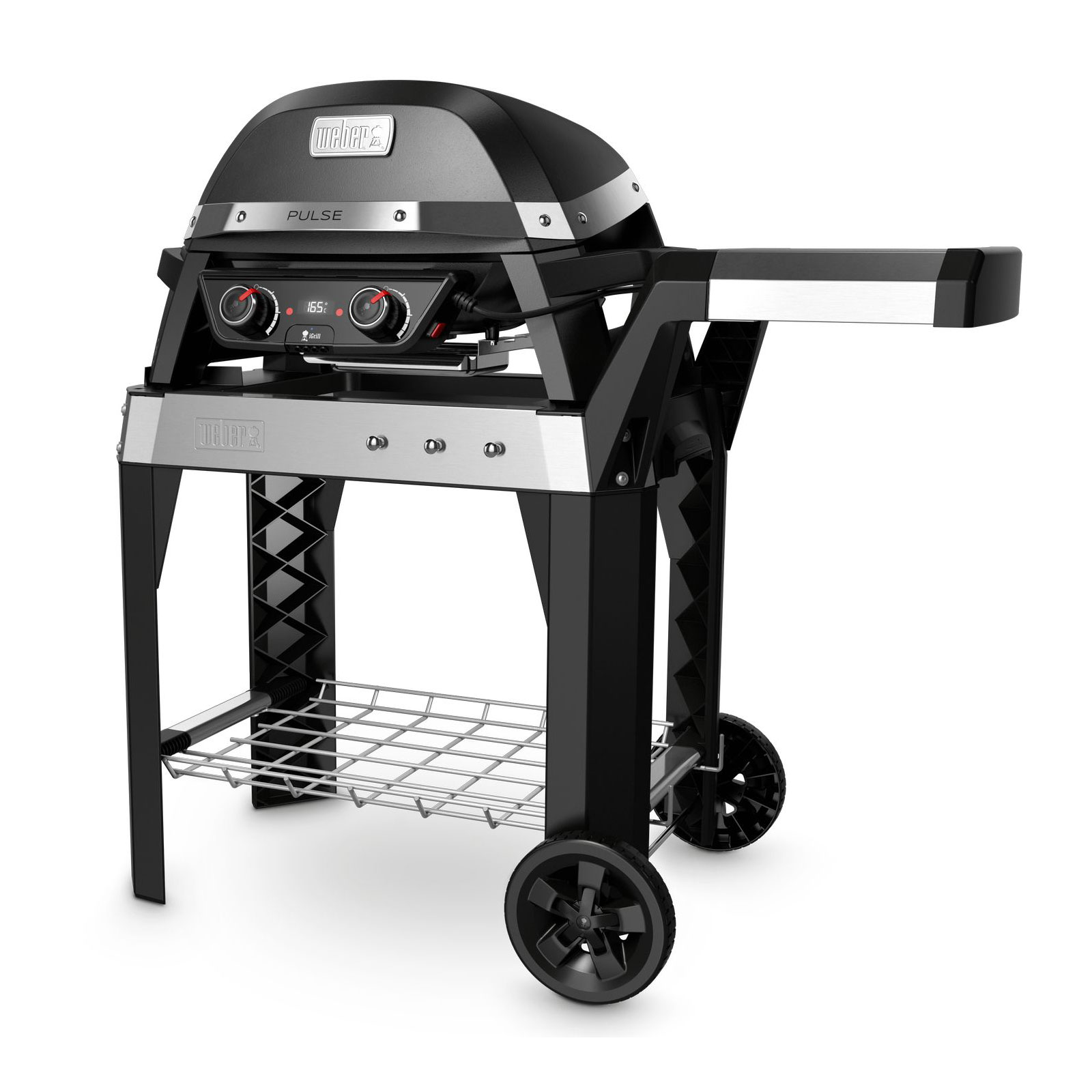 Weber Elektrogrill Pulse 2000 mit Rollwagen und Seitentisch 2.200 W