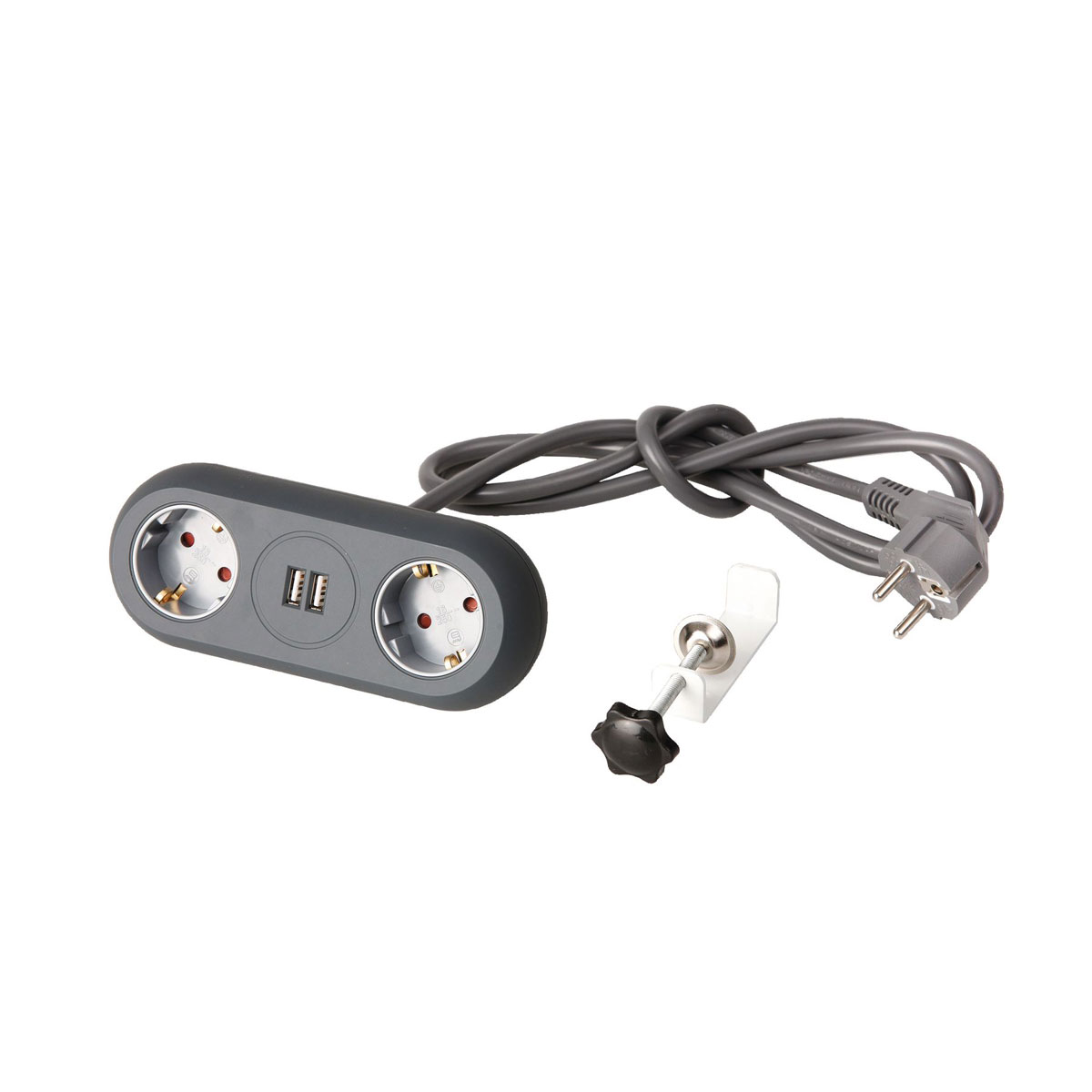 REV Ritter Steckdosenleiste Lightsocket LED-3+2-fach USB 10 lm 6500 K  Schwarz kaufen bei OBI