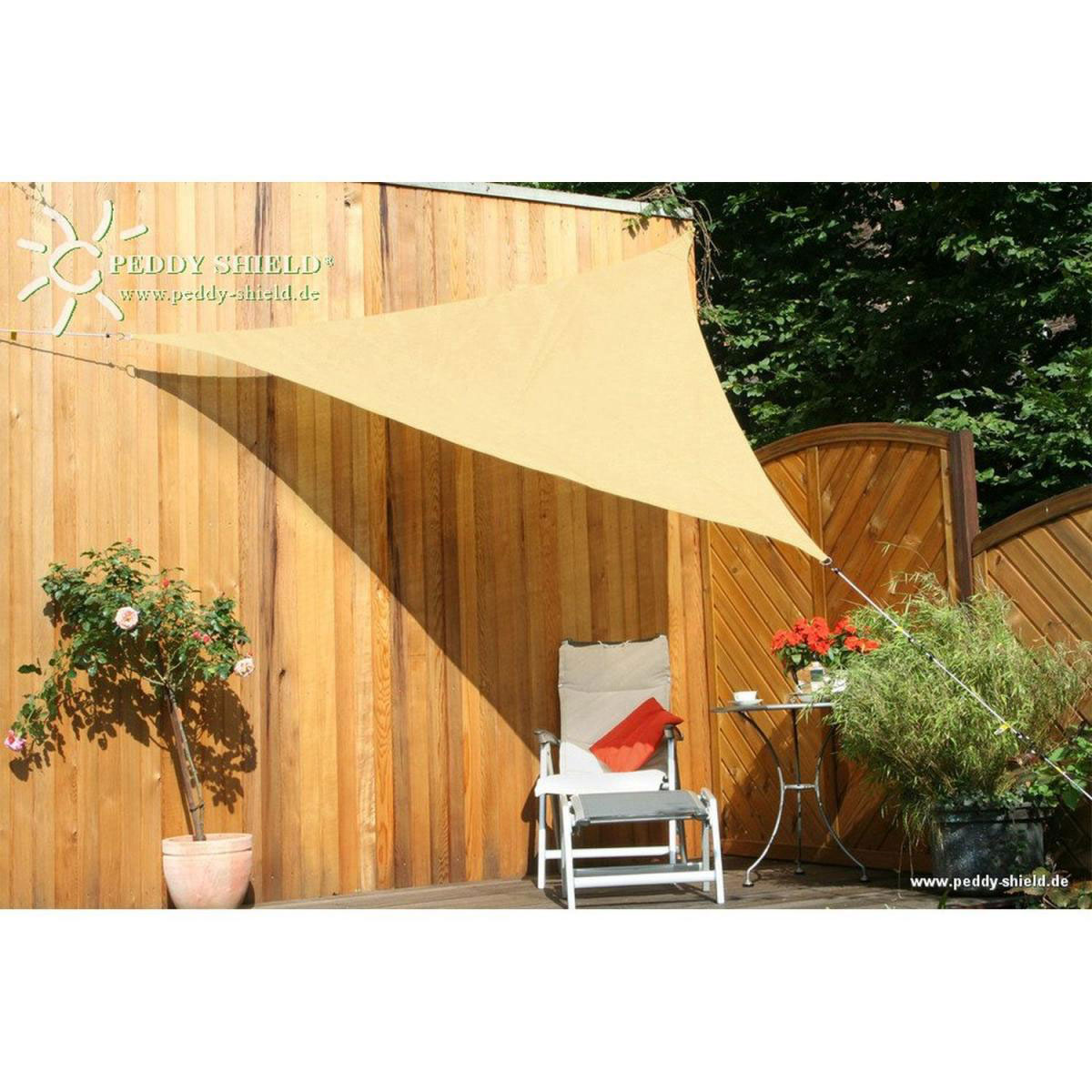 Floracord Sonnensegel Dreieckig Wasserdurchlässig 360 cm x 360 cm Weizen