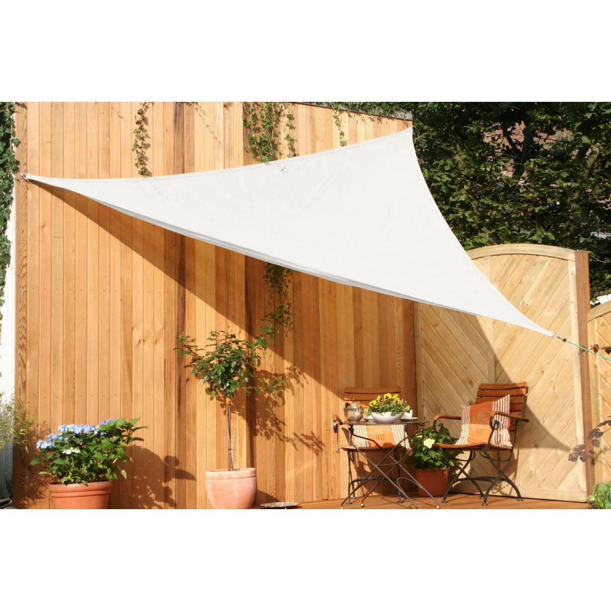 Peddy Shield Floracord Dreiecksonnensegel Cremeweiß 300 cm x 300 cm x 300 cm