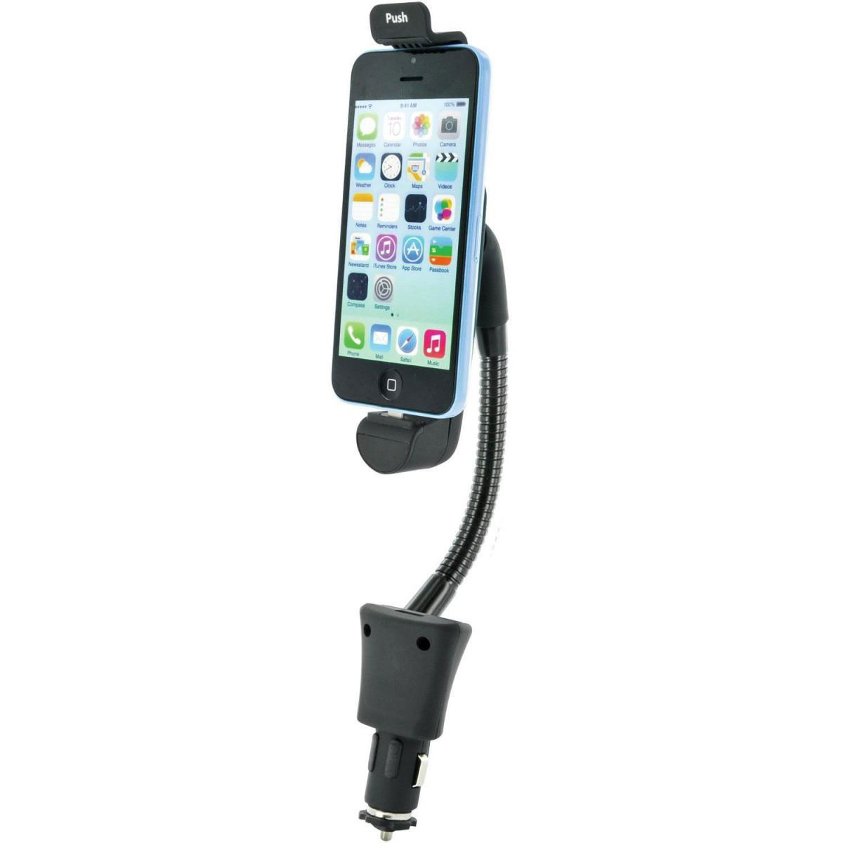 Schwaiger Smartphone-Halterung mit Apple-Lightning Anschluss 12 V für Auto/KFZ/Zigarettenanzünder