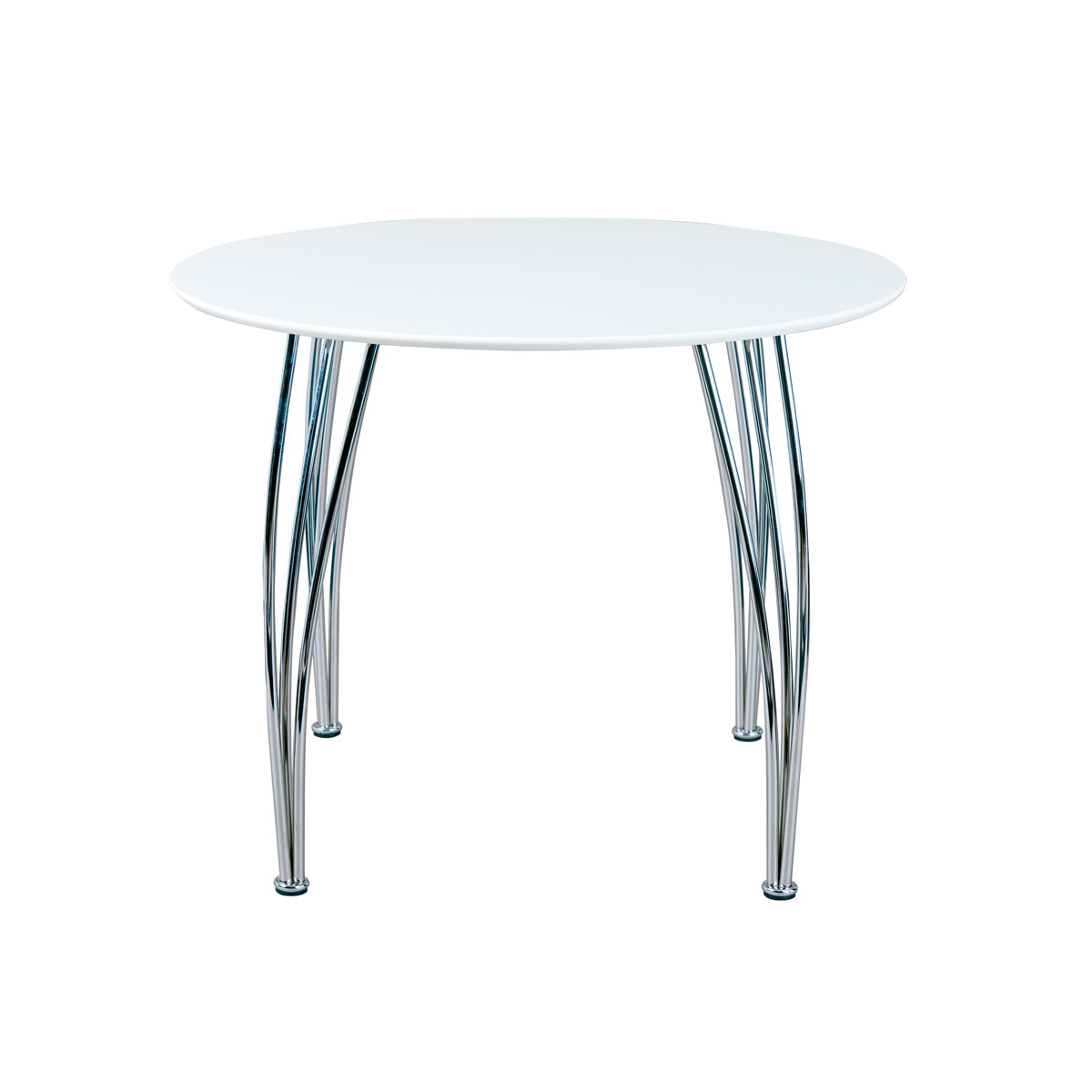 Esstisch Cellini ø 100 cm weiss chrom Esstisch Cellini ø 100 cm weiss chrom