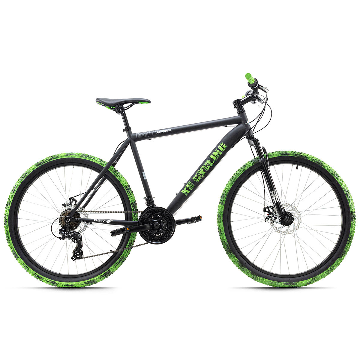 Gezond Portiek Druif Mountainbike „Crusher“, Hardtail, 26 Zoll, 51 cm, schwarz-grün | Hardtail |  51 | 26 | K000062330