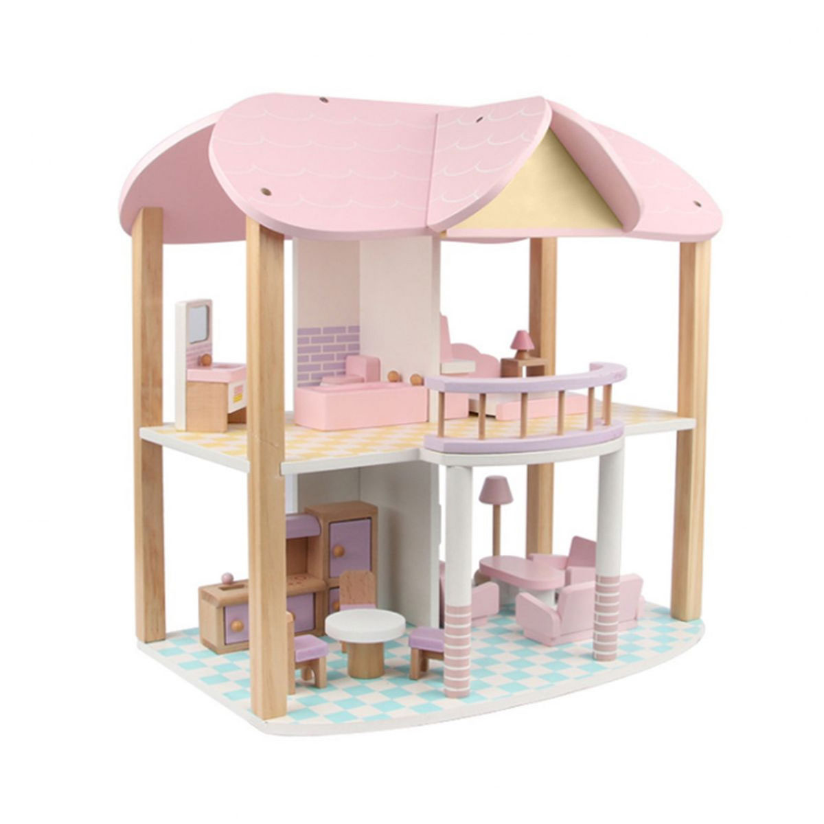 Coemo Puppenhaus Sandy möbliert Holz 2 Etagen | K003207150